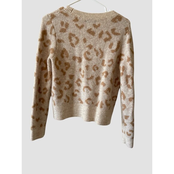 Abercrombie & Fitch Women’s Medium Tan Cream Leopard Cardigan Sweater - Picture 6 of 10